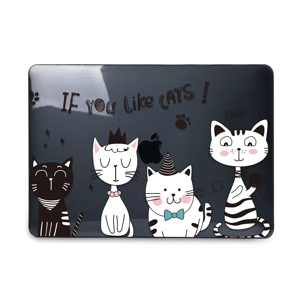 A469 Black Redlai чехол для ноутбука MacBook Air 13 A1466 A1932 Pro 13 15 Сенсорная панель A2141 A2159 16 дюймов ноутбука чехол с изображением милых животных Жесткий Чехол Крышка - Цвет: A469 Black