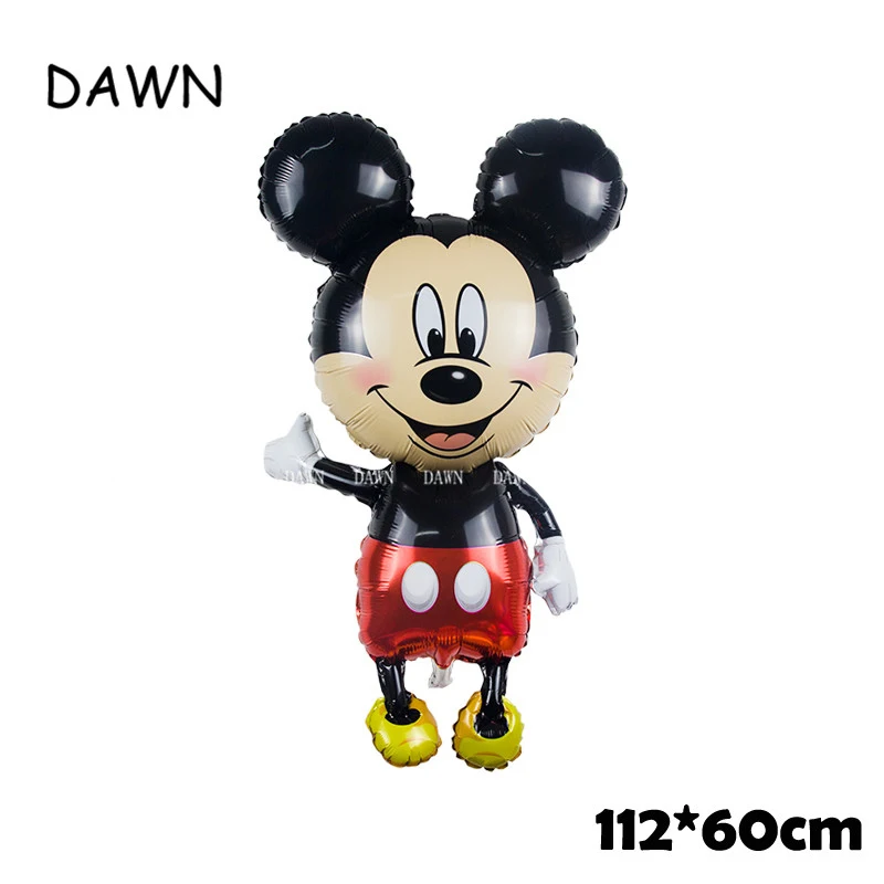 112cm mickey 112 см гигантский Микки Минни Маус фольгированный шар для душа ребенка мини-голова День Рождения вечерние украшения детские игрушки - Цвет: 112cm mickey