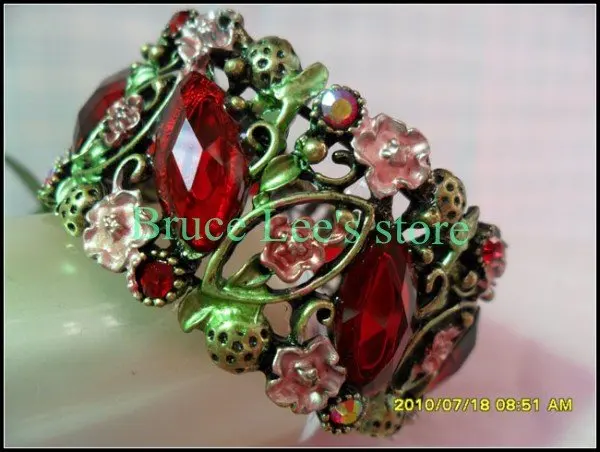 Crystal Lucite Enamel Flower Bracelet Bangle Free Shipping | Украшения и аксессуары