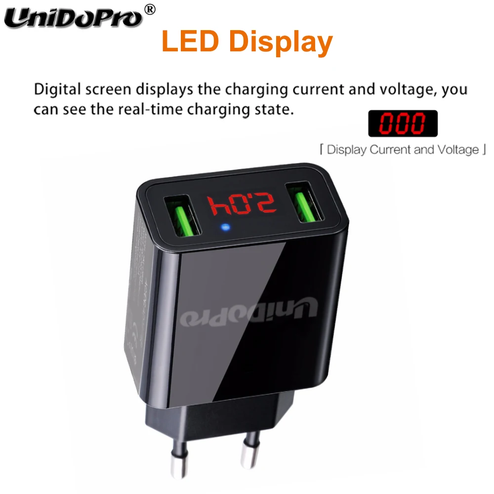 2 порта USB ЕС Plug AC зарядное устройство для iPad Air Pro 9,7 10,5 11/iPad Mini 5 4 3 2 1 Tablet 2.2A Быстрая зарядка для путешествий с светодиодный дисплеем
