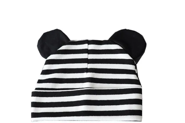 A hat black stripe Качественный хлопковый Детский набор из шапки и шарфа, детский шейный платок, детский шарф, воротник, шапка, комплект, реквизит для фотосессии - Цвет: A hat black stripe