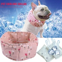 adjustable pet cooling bib dog towel ice scarf chill bandana dog collar for summer cool comfortable fabric with ice pack