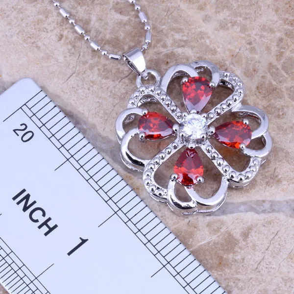 Серёжки и кольцо с красным гранатом Размер 7 - 8 | Украшения аксессуары