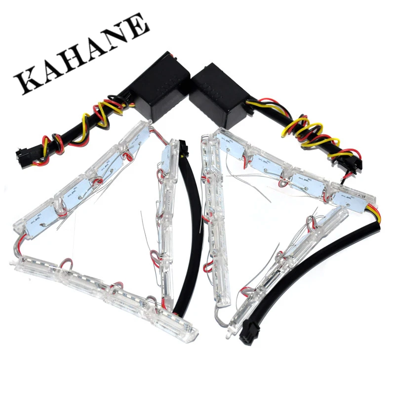 Светодиодный фонарь для ДХО 2 шт. белый желтый прозрачный 12 групп гибкий