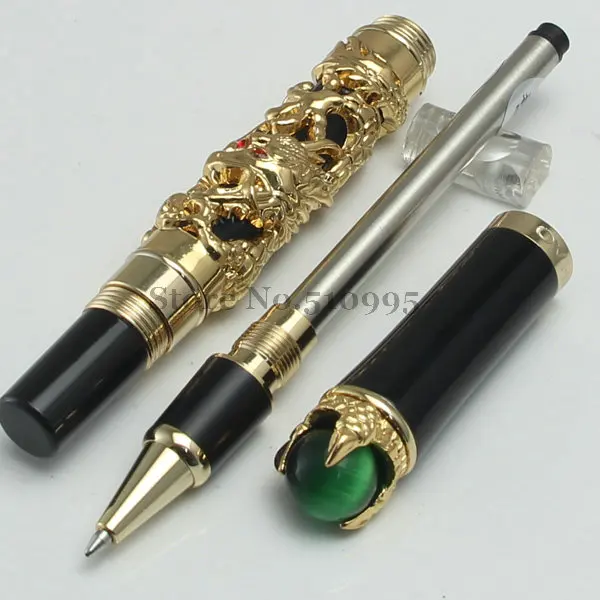 Jinhao элегантная Высококачественная шариковая ручка с драконом золотым белым