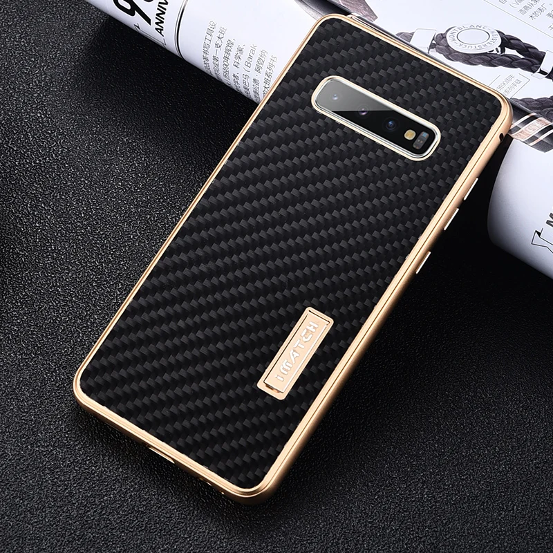 

Imatch Real Carbon Fiber Aluminum Metal Case For Samsung Galaxy S10/ Plus Luxury Full Protection Back Cover For Samsung S10 Case