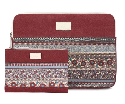 red sets Новая Холщовая Сумка для ноутбука macbook Air 13 Чехол Pro 15 14 12 11 для Xiaomi Mi ноутбука 12,5 13,3 15,6 женские мужские сумки - Цвет: red sets
