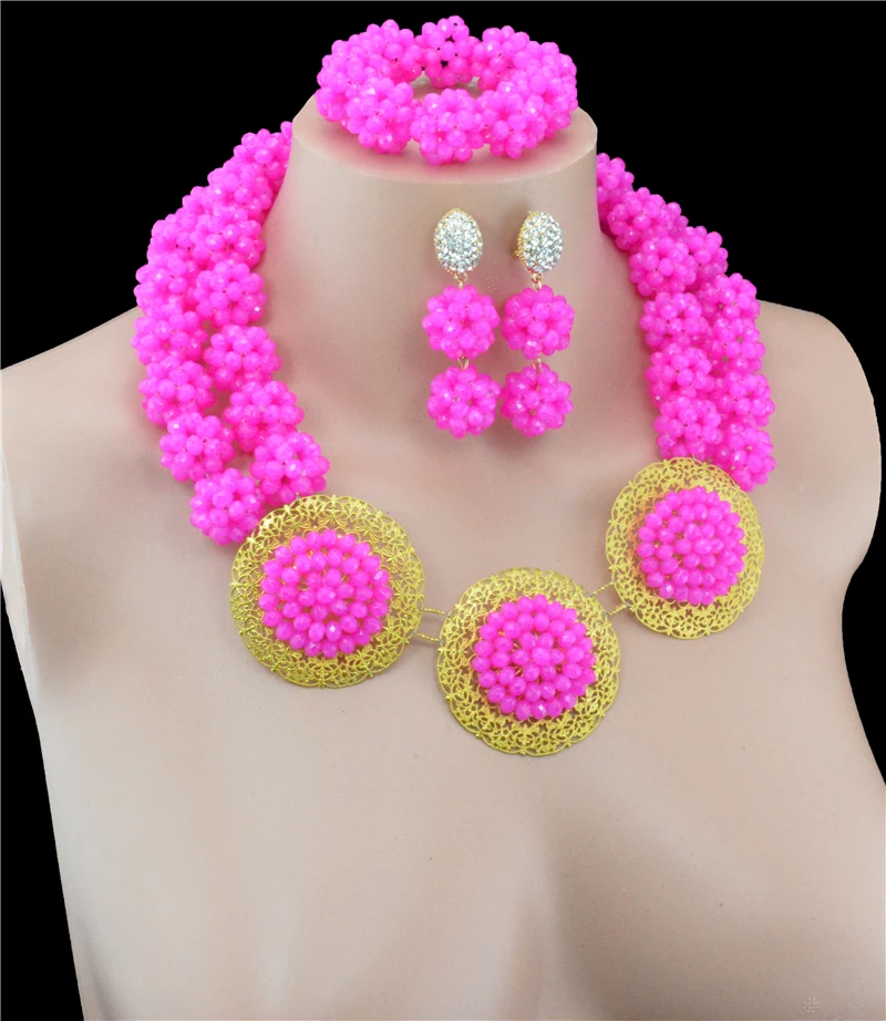 Модные нигерийские Свадебные африканские бусы комплект ювелирных изделий