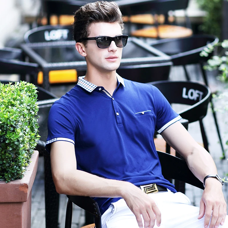 AIRGRACIAS мужская рубашка поло с воротником приталенная одноцветная для мужчин s