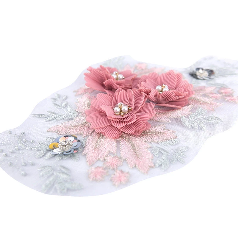 3 шт. кружевная вышитая Цветочная нашивка на одежду заплатка для одежды юбка с