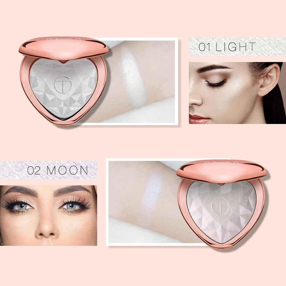 Новый макияж в форме сердца блестящий порошок корректирующее средство для лица