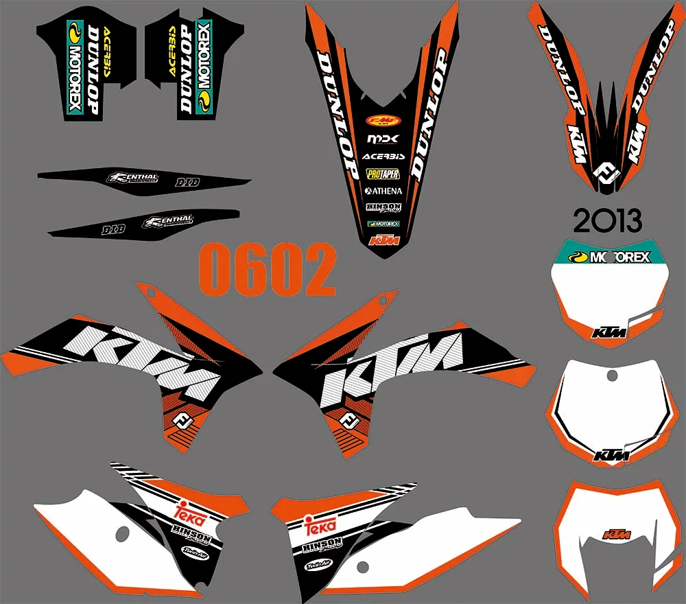 5 видов стилей команда графика фоны наклейки для KTM EXC 2012 2013 и XC 2011