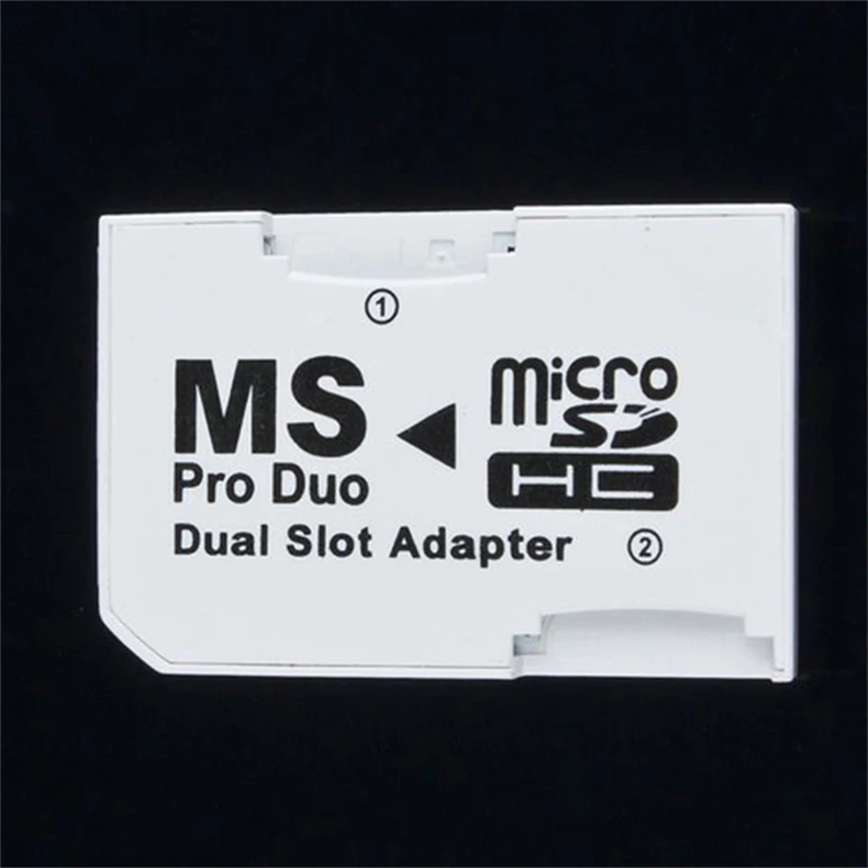 Двойной 2 слота MicroSD SDHC TF для карты памяти MS Pro Duo адаптер для psp 64 Мб до 8 Гб TF карта+ карта памяти конвертер белый