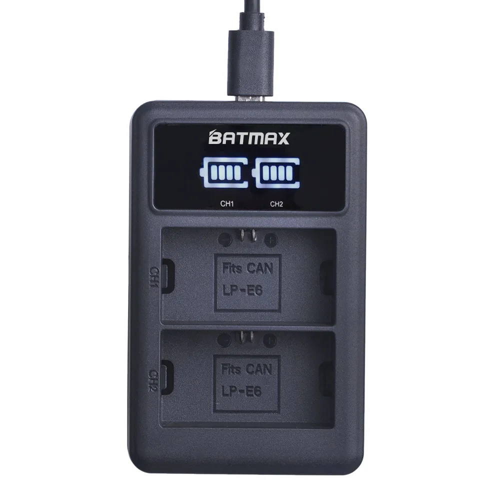 4 шт. 2650 мА/ч, LP-E6 LP E6 lpe6 Батарея+ светодиодный двойной USB Зарядное устройство для цифровой однообъективной зеркальной камеры Canon EOS 5D 5D2 5DS R Mark II 2 III 6D 60D 60Da 7D 7D2 70D 80D