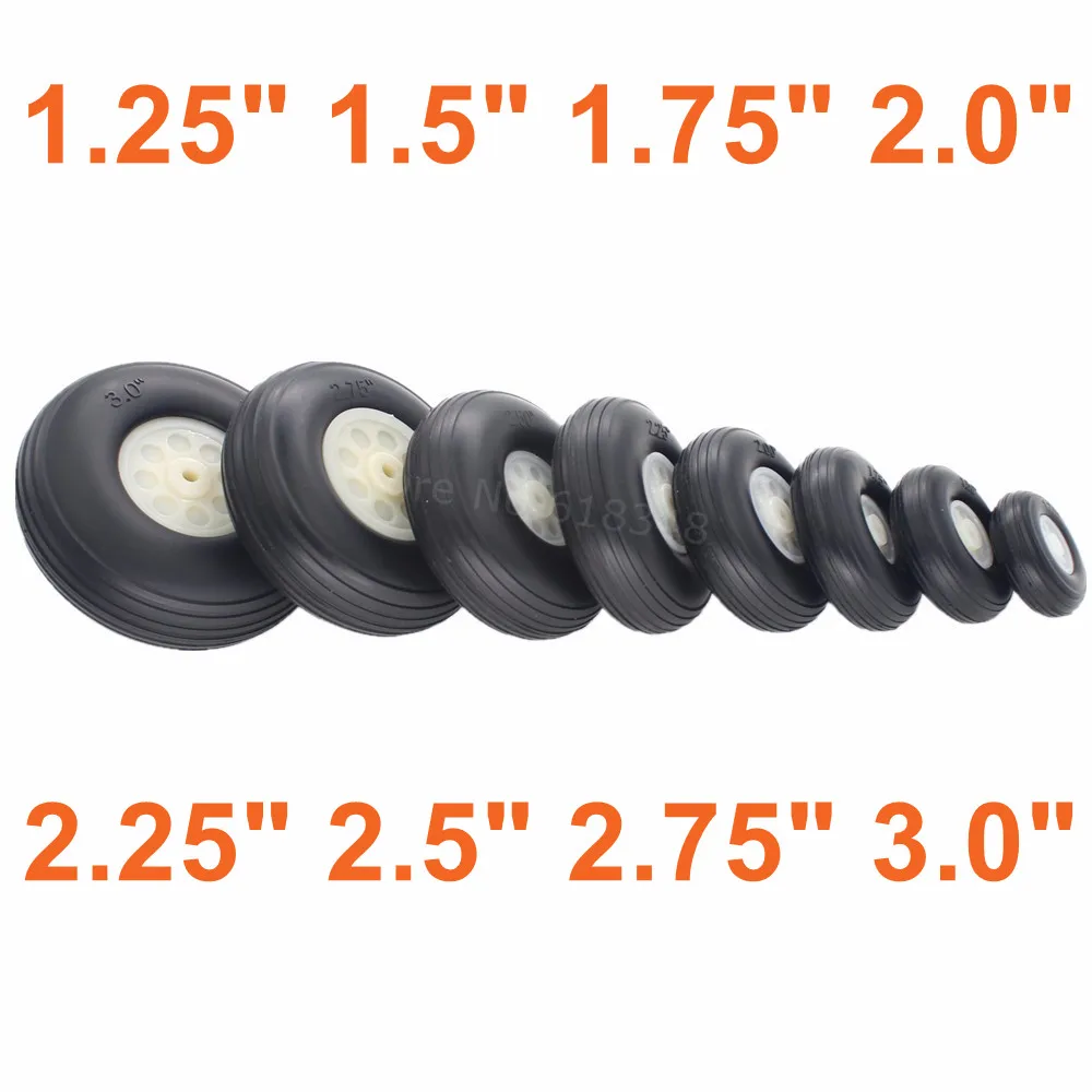 

2pcs Tail Wheel Rubber PU Plastic Hub 1.25" 1.5" 1.75" 2.0" 2.25" 2.5" 2.75" 3.0" Inch For RC Airplane Replacement Parts