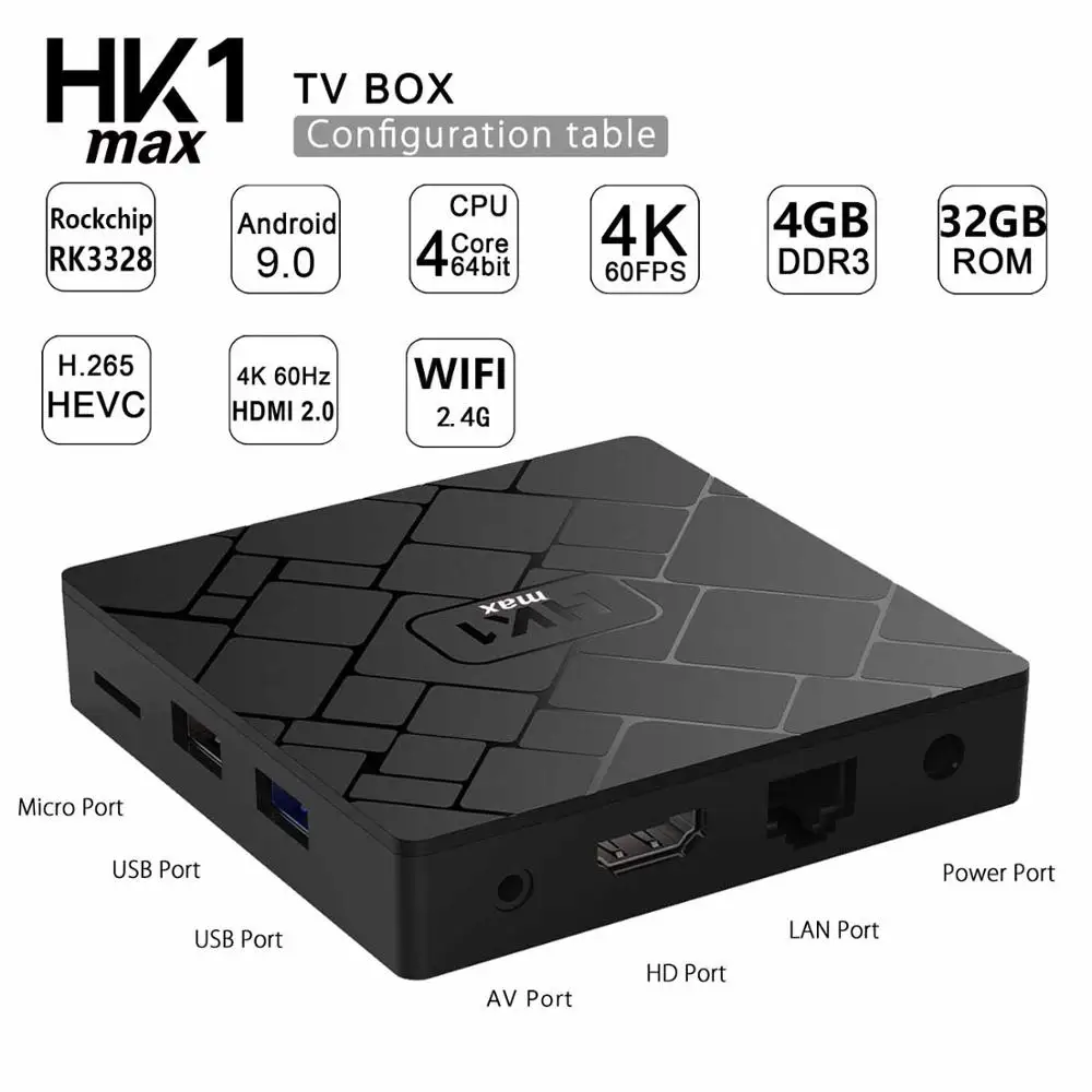 XGODY HK1 MAX Android 9 0 Смарт ТВ коробка RK3328 четырехъядерный 3D видео медиаплеер 4 ГБ 32 2 4G WIFI