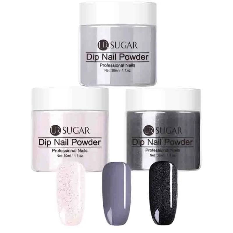 set 4 Ur Sugar 3 шт./лот набор блесков для ногтей Dip французский порошок хромированный набор блесков для ногтей нет необходимости лампа для лечения маникюра украшения - Цвет: set 4