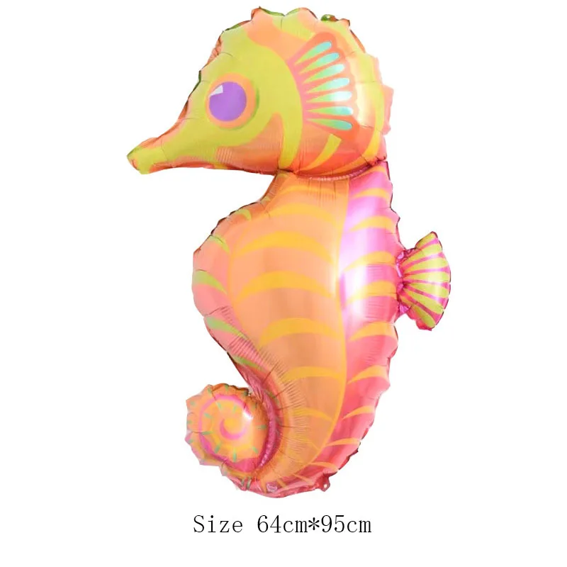 sea horse Shark Foil Balloons Latex Shark ballon Birthday party decorations kids Inflatable Toys Baby Shower Boys Fish Globos Shark Balls - Цвет: sea horse