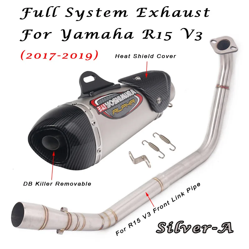 Полная система выхлопных газов для YAMAHA R15 V3 2017 2018 2019 дБ убийца съемные трубы с