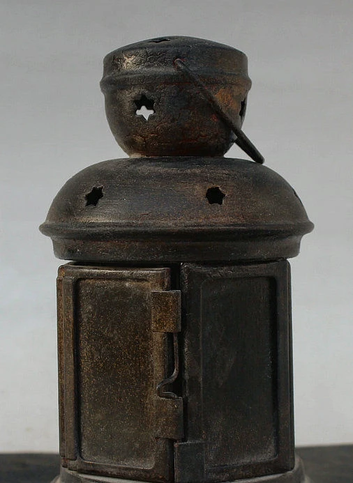 7&quot Antique Chinese Dynasty Palace Copper Collect Lampstand Fire Censer Oil Lamp | Дом и сад