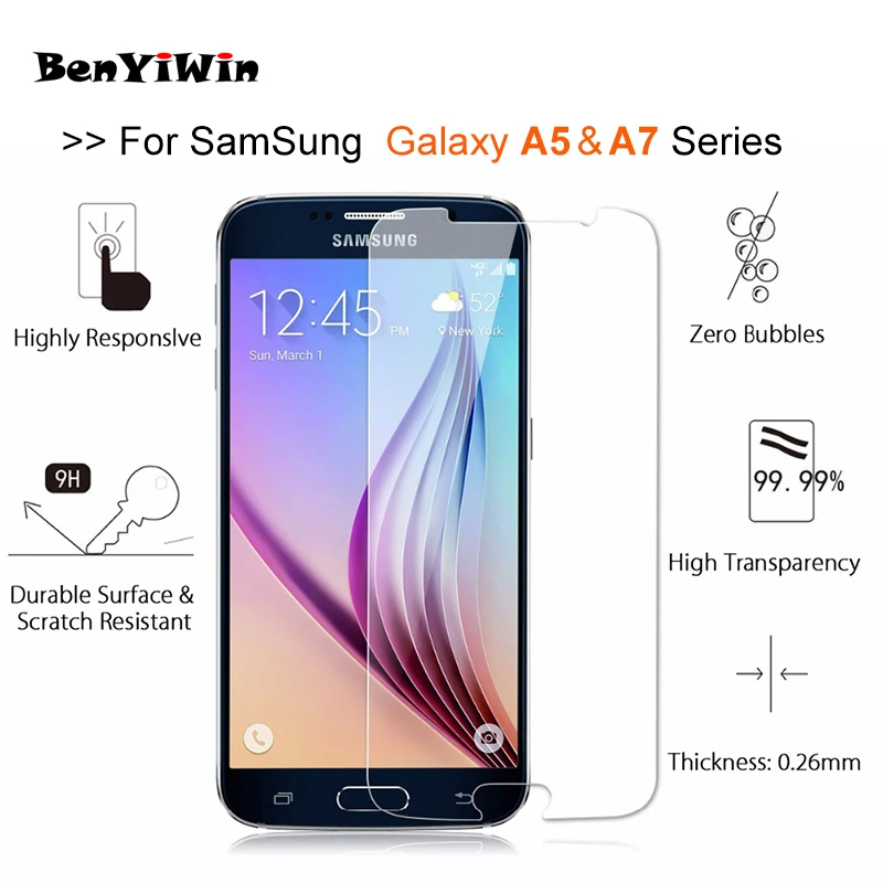 Защитное стекло 9H закаленное для Samsung Galaxy A5 A7 2016 2017 2018 A510 A720 A750 защитная пленка 2