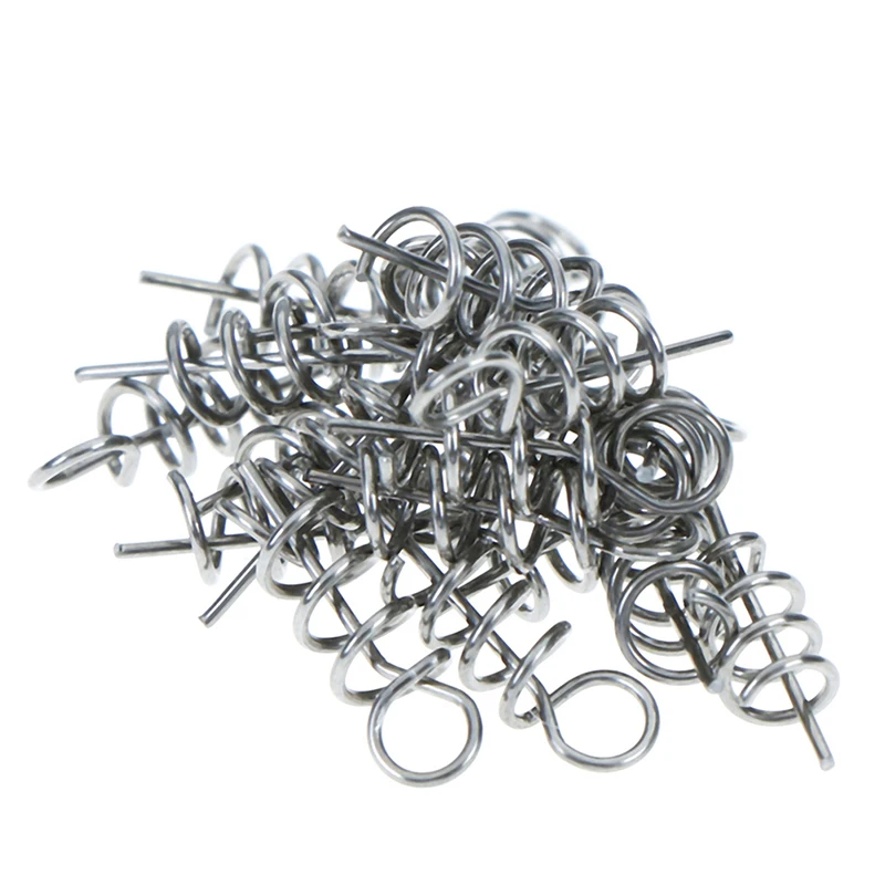 20Pcs Fishing Hook Centering Pins Fixed Latch Needle Spring Twist Crank Lock for Soft Lure Pin | Спорт и развлечения