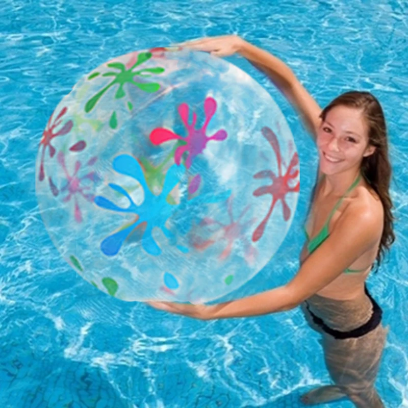 85cm Transparent Inflatable Beach Ball - PVC Water Toy for Kids, Outdoor Sports Splash Play, Swim Pool Fun image 5