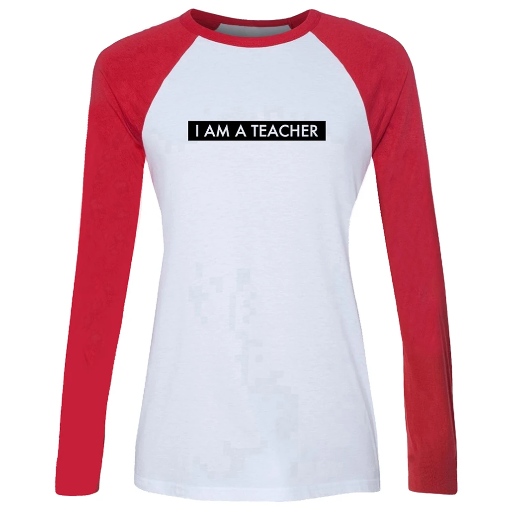 Новая популярная женская футболка с длинными рукавами и надписью I am a teacher not Magic