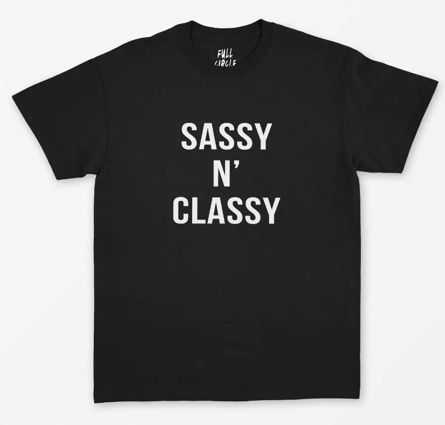 Футболка SASSY N с классическим принтом для женщин хлопковая Повседневная забавная