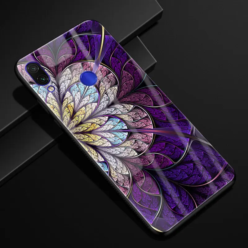 a12 Для Xiaomi Redmi Note 7 чехол Модный Жесткий PC стекло задняя крышка для Xiaomi Redmi Note 7 Pro силиконовая рамка Fundas Redmi Note7 Capa - Цвет: a12