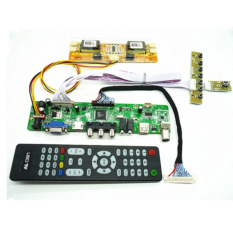 Универсальная плата драйвера контроллера интерфейса V56 LCD TV/HDMI/VGA/USB/AV для планшетов искусственных элементов M190PW01 V0