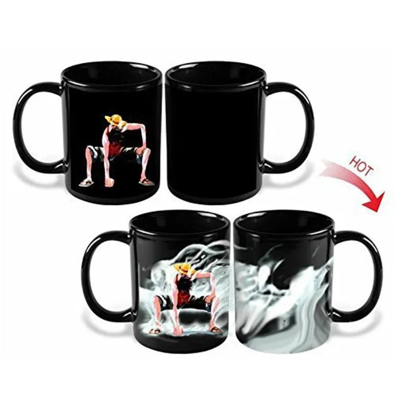 Аниме кофейная кружка цельный кусок Caneca меняющая цвет чашка Luffy Zoro Ace Canecas