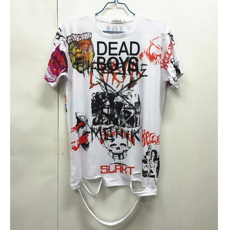 White WXCTEAM Bigbang GD INS футболка для женщин мужчин черный белый хлопок абстрактный граффити Футболка Harajuku короткий рукав Топ KPOP - Цвет: White