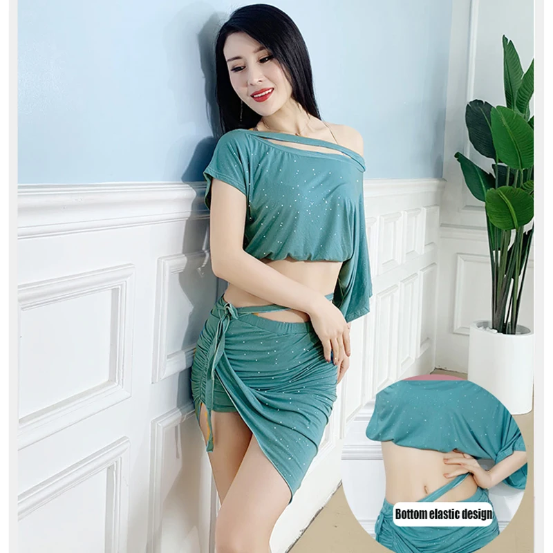 Костюм для танца живота из 2 предметов новый женский тренировочный костюм топ