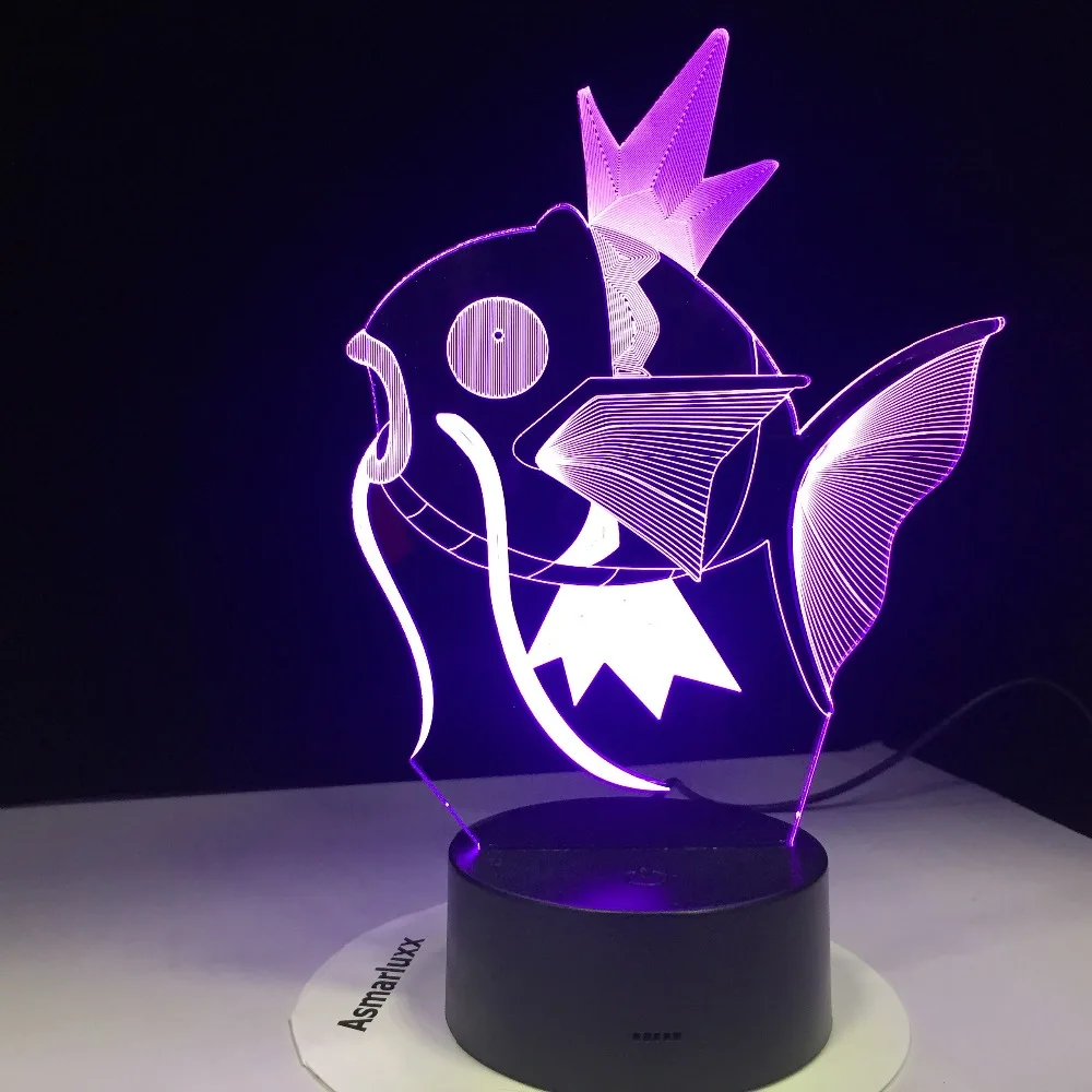 Pokemon Go Mimikyu Ho Oh Purrloin Magikarp Raikou Rayquaza Prinplup Politoed lugia мультфильм 3D лампа 7 цветов LED Декор