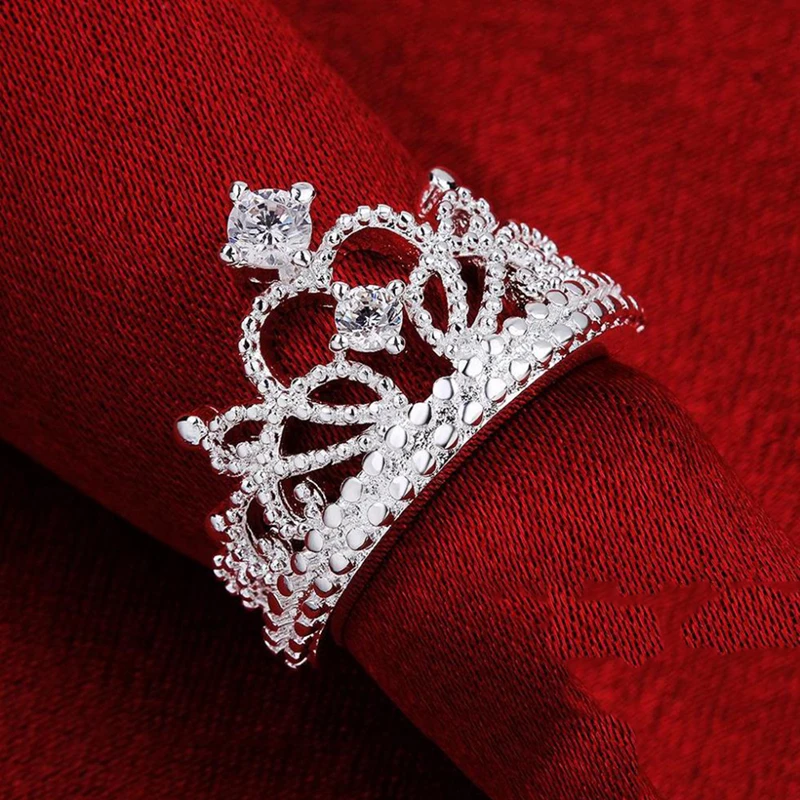 Женское кольцо из стерлингового серебра 925 пробы с белым цирконием Great Crown