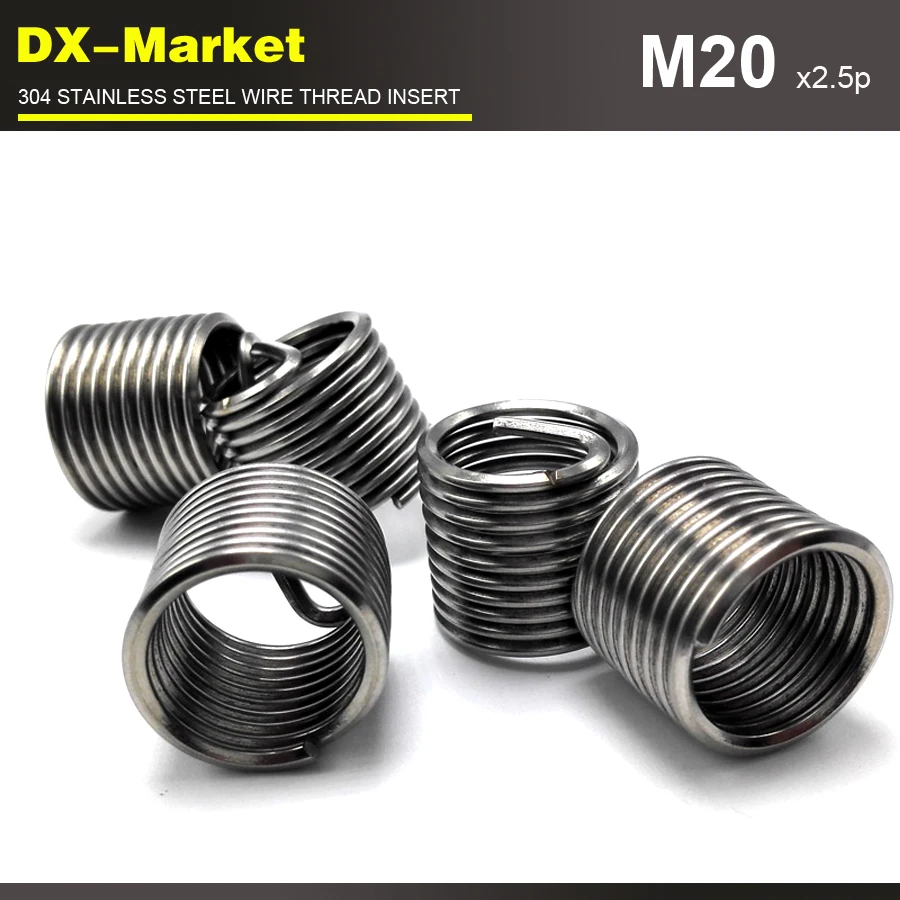 

M20 * 2D * 2,5 P , 20 шт., ремонт автомобиля из нержавеющей стали, детали для ремонта резьбы двигателя 304