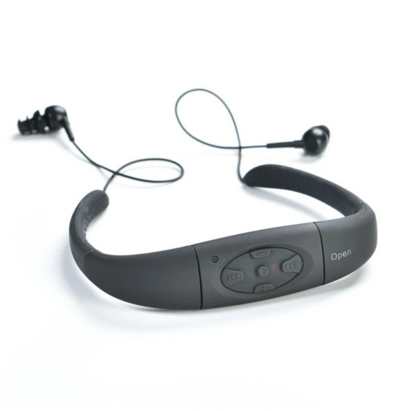 Водонепроницаемые спортивные MP3 музыкальный плеер шейные стерео наушники