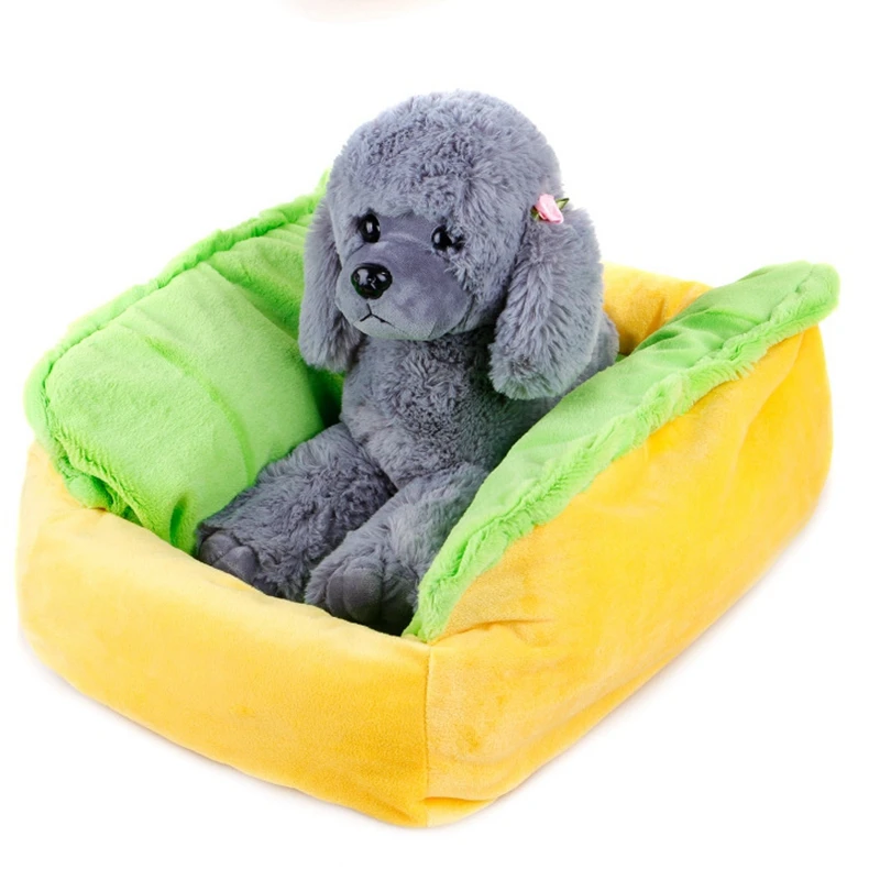 Removable and Washable Teddy Autumn Winter Warm Hamburger Hot Dog Pet Bed | Дом и сад