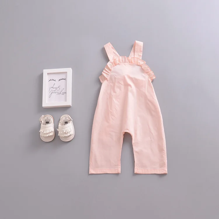 Для маленьких девочек Комбинезон 2018 Лето новорожденных toddlbaby Одежда для спинки