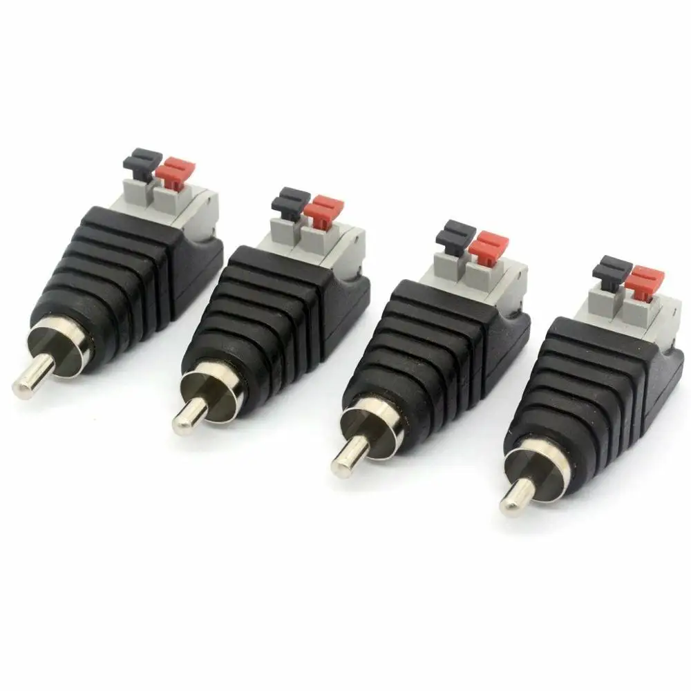 Динамик Phono RCA разъем к AV 2 винтовой терминал Аудио Видео балун адаптер DC Power для