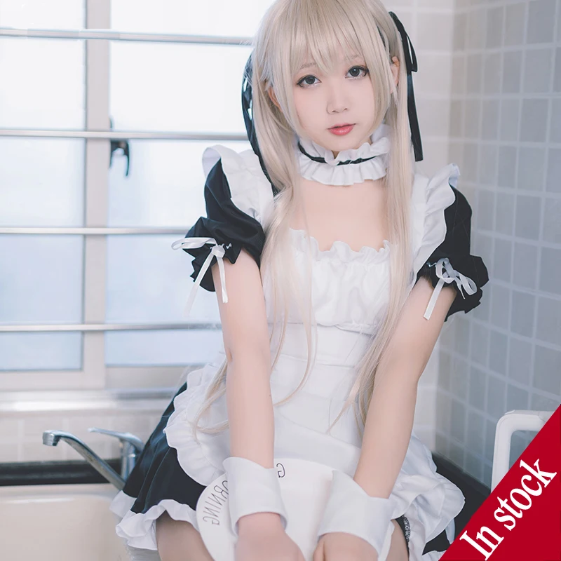 Аниме Yosuga no Sora маскарадный костюм Kasugano горничной фартук платье униформа +