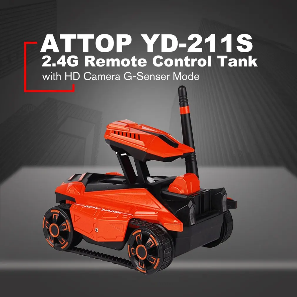 ATTOP rc Танк с HD камерой YD-211 Wifi FPV 0.3MP камера приложение пульт дистанционного управления Танк RC игрушка телефон управление led робот подарок для детей