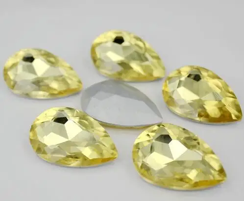 

Jonquil Teardrop Crystal Glass Pointed Back Glass Fancy Stones beads.10*14mm,13*18mm,18*25mm,20*30mm