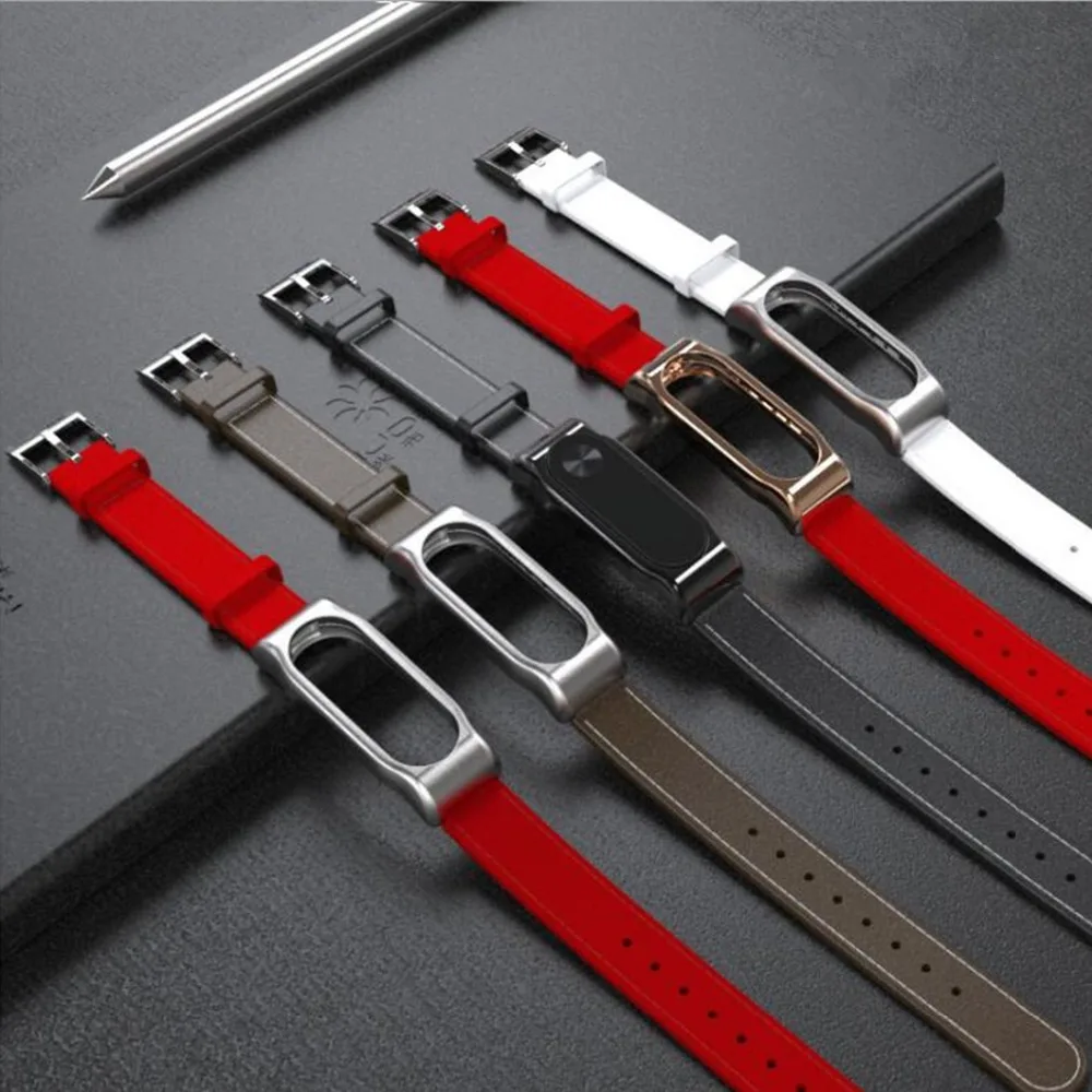 

Leather Bracelet For Xiaomi Mi Band 2 Strap Miband 2 wrist strap Screwless smartband wristband For xiaomi mi band2 accessories