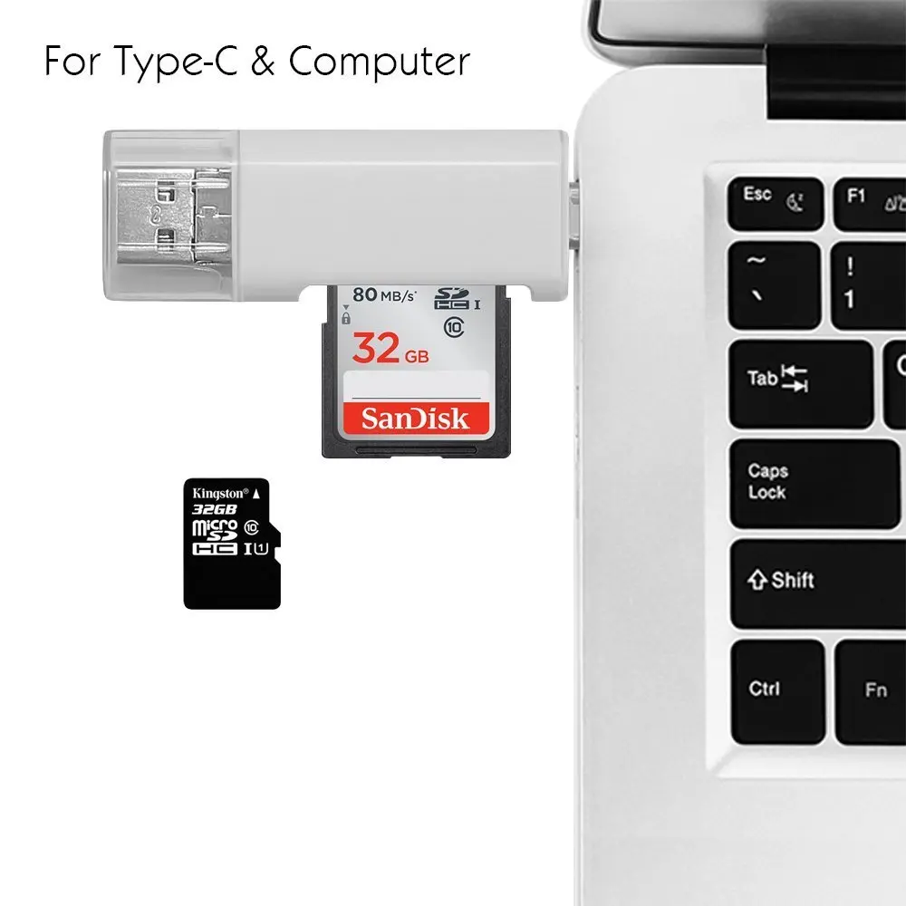 Адаптер для чтения карт Micro USB 3 в 1 OTG Type C Xiaomi Redmi Note 7 Huawei P20 Lite Mate 20 Pro Oneplus 6T 6