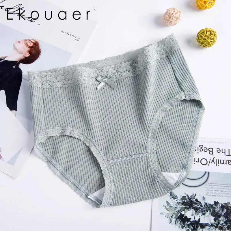 Ekouaer сексуальные кружевные трусики женское модное нижнее белье удобные трусы