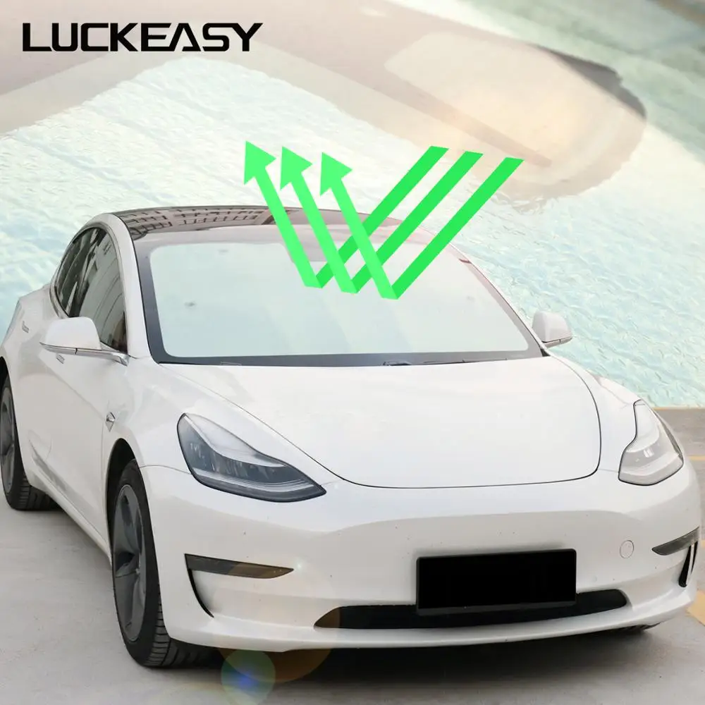 LUCKEASY солнцезащитный козырек на заказ-подходит для Tesla модель 3 автомобильный Skylight слепое затенение сетка на лобовое стекло