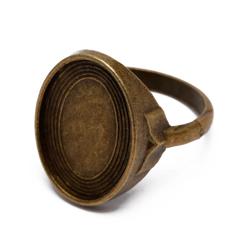 20 шт./лот старинный стиль античное серебро/кольцо цвета античной бронзы подходит