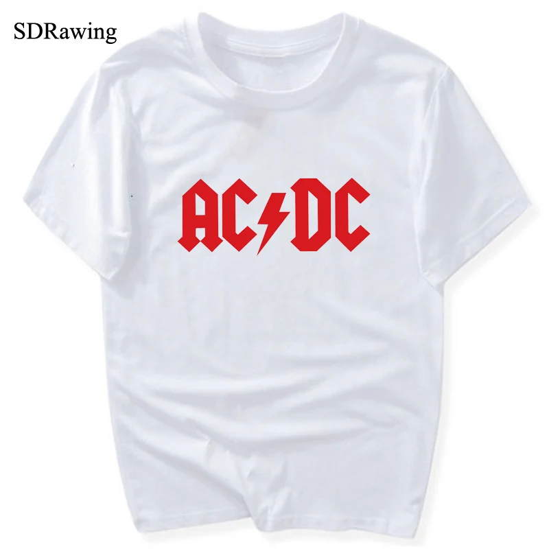 SDRawing AC DC Bell с принтом черепа футболки коротким рукавом женская футболка летние
